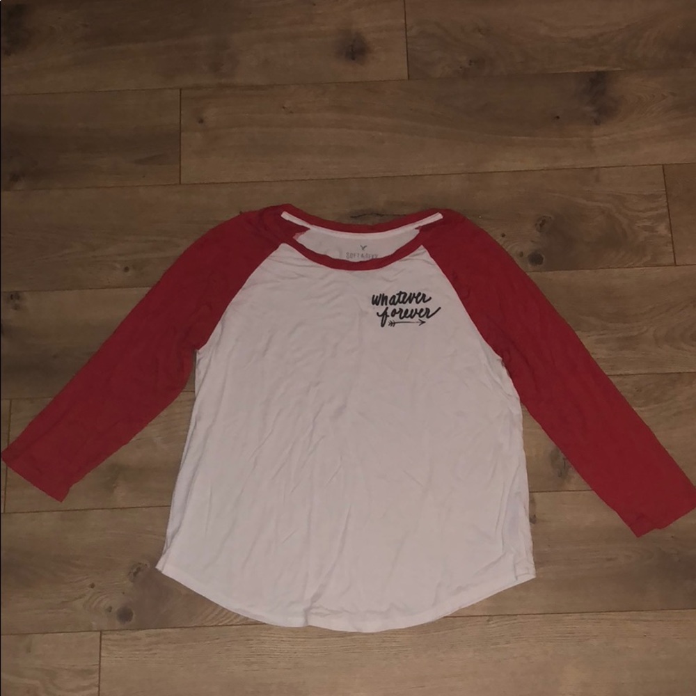 Three-quarter sleeve American eagle baseball tee